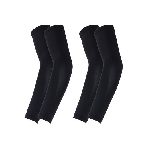 [KOUTEI]アームカバー冷感UVカットUPF50+4枚入れ腕カバー冷感カバー吸汗速乾紫外線対策(ブラック)