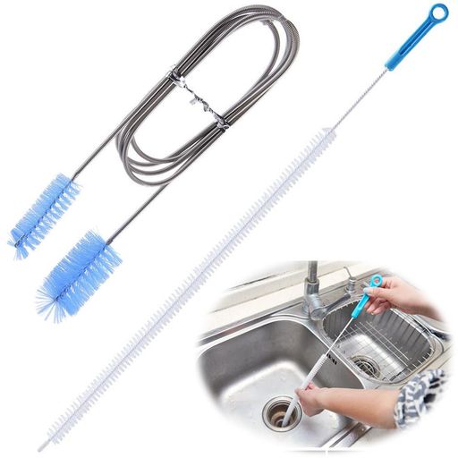 パイプブラシパイプドレッジツール2個セットパイプ掃除ブラシ螺旋式自由に曲がる洗浄用排水溝詰まり除..