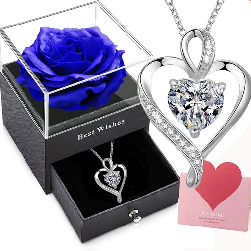 [Willuck]ネックレスレディース人気シルバー925silvaプリザーブドフラワー女性用ギフト永遠の花ネック..