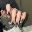 ネイルチップつけ爪ネイルチップおしゃれ黒ロング簡単オフネイルビーズ地雷系韓国量産型コスプレネイルネイルアート可愛いレディース春夏ネイル24枚入おしゃれ人気女性プ...