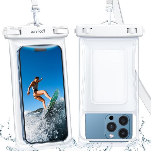 【水に浮く押し易いサイドボタン】2枚セットスマホ防水ケースお風呂IPX8LAMICALL:完全防水海プール浮くぼうすいアイフォンスマフォすまほアイホン携帯けいたい顔認証首かけ水泳潜水IPHONE16