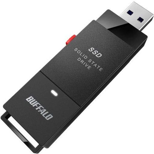 バッファローSSD-PUT500U3-BKA[TV対応PC向USB3.2(Gen1)スティック型外付SSD]