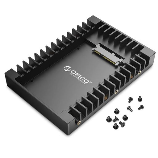Display Covers - ORICO2.5右向き矢印3.5変換2.5インチHDD/SSD変換マウンタSATAインターフェース内蔵HDDケース3.5インチ変換ブラケットネジ付きブラック1125SS