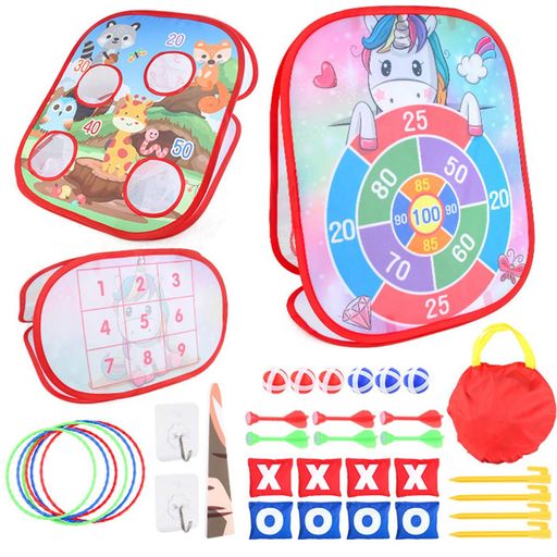 ダーツボードおもちゃ射的セット粘着ボールゲーム投げゲーム豆投げ袋井の字遊びマジックテープ知育玩具..