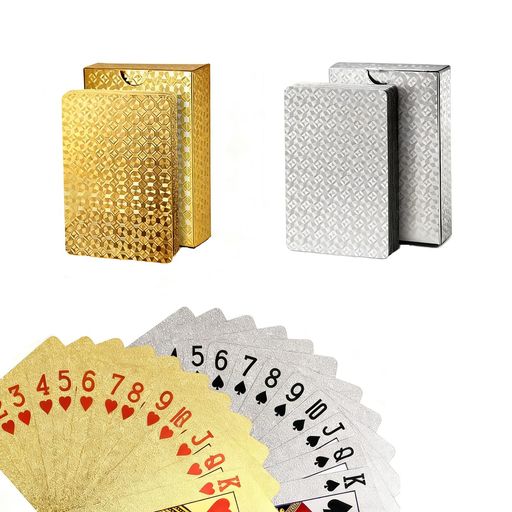 DONGFANGBプラスチックカードゲームマジックトランプ54枚ポーカーカードパーティー集会ゴールドホイル..