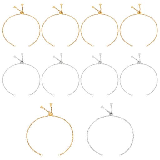 UNICRAFTALE10個2色調節可能なスライダーブレスレットステンレススチールブレスレットチェーンスライダ..