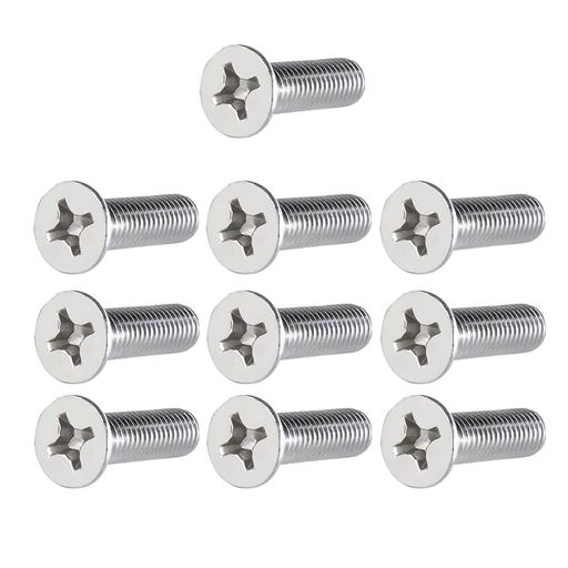 十字穴皿小ねじ20個入り【M4x10x8mm】304ステンレス平ネジフラットヘッド機械ネジモニタースタンドTV/..