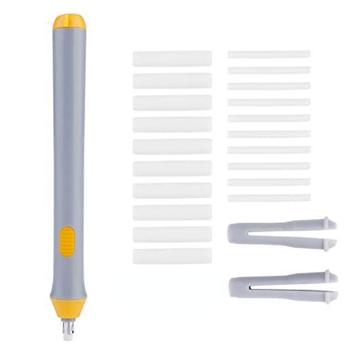 電動消しゴム詰め替え式自動鉛筆消しゴム(グレー)