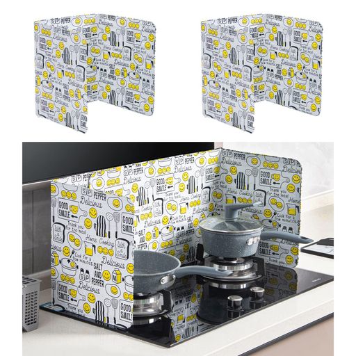 allbeschoi油はねガードレンジガード油はねガード折り畳み式お手入れ簡単ストーブガード油はねガード油汚れ水洗い耐熱アルミニウム熱シールドレンジガードクックトップ撥油プレート2個(…