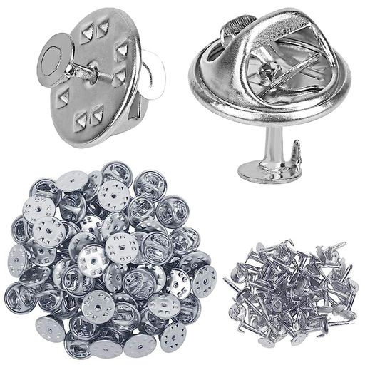 ピンバッジのピンバッチバタフライ型留め具50セットピンバッジ留め具蝶タックバタフライクラッチピンズ..