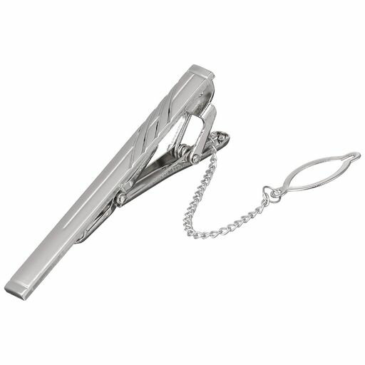 Lurroseネクタイピンビジネス用ネクタイクリップメンズシンプルエレガントなデザインシルバー6.0X1.6X0.6CM