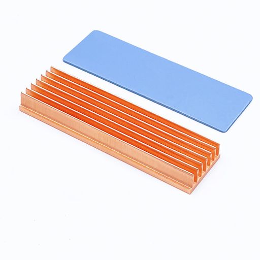 M.2 ヒートシンク 銅 m2 ssd 2280冷却シンク サーマルパッドセット付き 70mm x 20mm x8 mm 1個