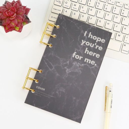 Buqoo6リングバインダーA6クリアつや消しアクリルプランナー予算バインダーノートブックカバーメタルラウンドリング防水丈夫なバインダーノート45枚裏地付きイン...