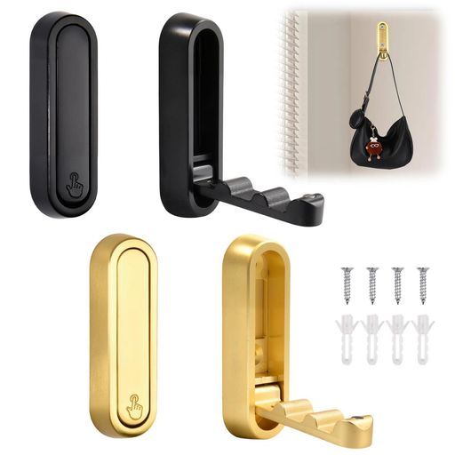 LEONTOOL折りたたみ式コートフック4点セット折りたたみ式ウォールフック開閉式フック壁掛け隠しネジ付き亜鉛合金製軽量錆びにくい省スペース強力耐荷重30KG寝...