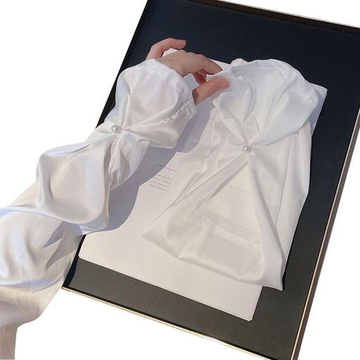 [Yogwoo]UVカット吸汗速乾ルカバーハイエンドシルク素材パールボタン付き日焼け防止アームカバーオフィ..