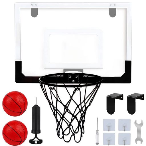 バスケットゴールミニバスケットボード玩具ドア掛け式と壁掛け式おもちゃダンクシュート可能トレーニング耐衝撃ストレス解消レジャーファミリースポーツセットクリスマスプレゼント…