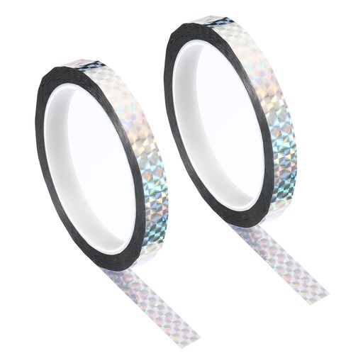 PATIKILマスキングテープ反射クラフトラッププリズムテープ12mmx50m2ロールホログラフィック反射自己粘..
