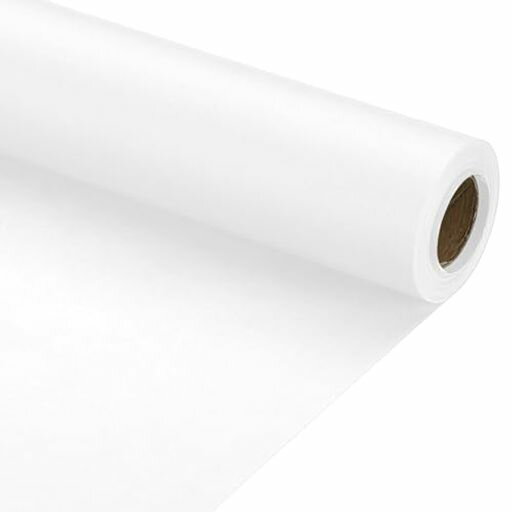 PATIKILラッピングペーパー、12”x394”(33’)70GSMクラフトペーパーロールクラフト包装用紙ポスター掲示板、ギフトラッピング、ホワイト