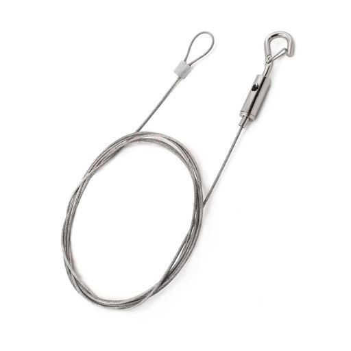 ChasCoCo落下防止ワイヤーフック付きスリング調節可能なステンレスワイヤーピクチャーレールワイヤー長さ150cm直径1.5mmビルボードスリングサインスリング地震対策固定安全ワイヤーシルバー