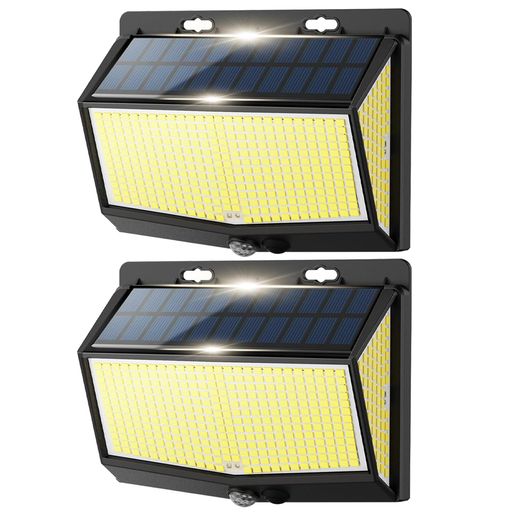 Laiqianleソーラーライト屋外468LEDセンサーライトソーラー人感センサー3つ知能モード自動点灯2000mAh電気代不要太陽光発電省エネIP68防水防塵防犯ライト両面テープ・ネジ設置簡単