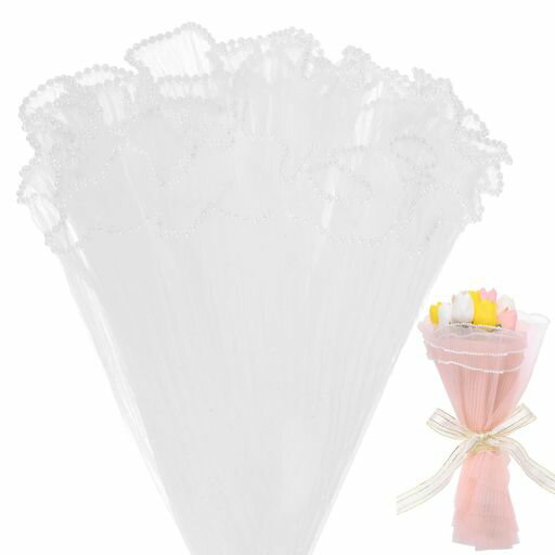 MMETERXITY1-パックパールエッジ花包装紙142”x11”花束包装メッシュペーパー新鮮な花/ウェディング/バレンタインデーパッケージング用[パールホワイト]