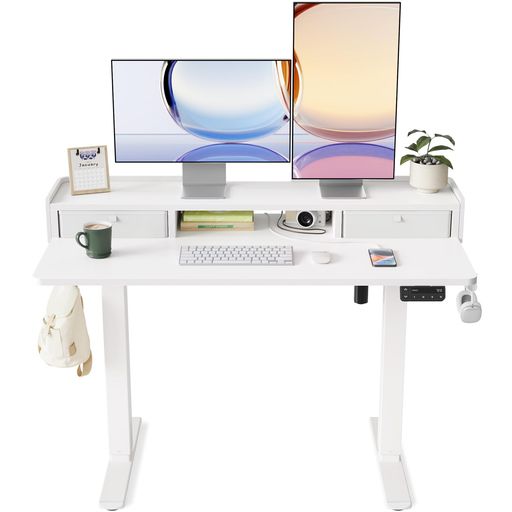 YIHAYO昇降デスク高さ70-115cm幅120cm奥行き60cm電動ゲーミングデスク昇降式デスク引き出し付き高さメ..