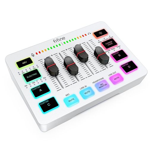 【XLRマイクの性能を一歩昇進】オーディオの品質を向上させるため、安定なXLR接続を採用します。48Vファンタム電源に対応でき、マイクの性能をさらに進化させる可能性を与えます。注意事項:プラグインパワー方式のマイクに対応しません。48Vファンタム電源をオンにする前には、ご愛用のマイクがファンタム電源が必要かどうかをご確認ください。ファンタム電源不要の場合はオンにすると、入力にノイズが発生します。 【入門級の独立チャンネル制御】4つのスライダーが備わっており、気楽に新たなオーディオ段階を踏み出します。マイクゲイン調節、ライン入力音量調節、モニタリング音量調節、ライン出力音量調節を直感的に独立調整できます。ダイナミック/コンデンサースイッチはマイクに最適なモードを選択し、オーディオへの幻を最大限度に実現できます。 【気楽なミュート機能とモニタリング】ミキサーのミュートボタンを押すと、マイク、入力/出力、モニタリングデバイスの音声は独立の制御ができ、環境音に影響されていないようになっています。ミュートボタンが白点灯になっている時に、このチャネルはミュート状態になっていると表示されます。