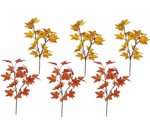 siawadeky人工紅葉造花カエデの葉秋6本セットハロウィン飾り手作りリース秋飾り収穫の季節感謝祭玄関店舗部屋飾り撮影道具ハロウィン装飾グッズ長さ39cm