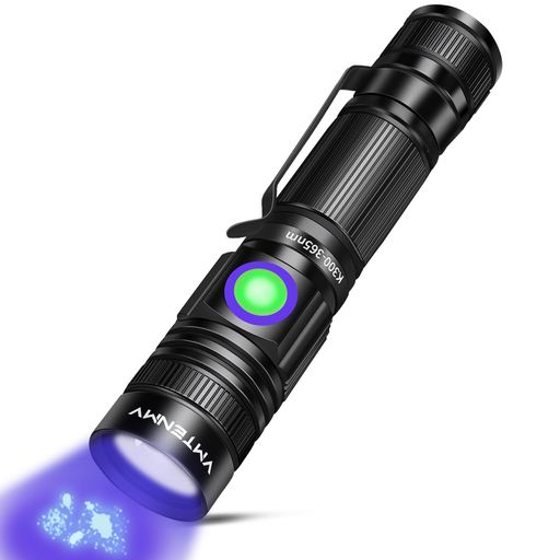 UV懐中電灯 ブラックライト 強力 USB充電式 365nm ブラックライトミニ uvライトポータブルハンドヘルドな 調節可能な焦点 LED紫外線ライト懐中電灯 レジン用 ペットの尿検出のためにな…