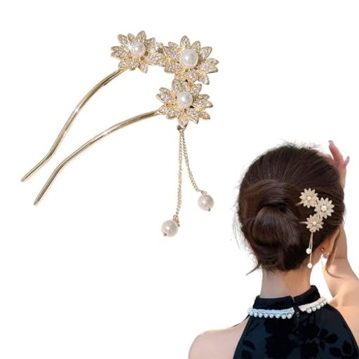 其它 - Doyimeかんざし簪パール2本差しヘアーかんざしパールラインストーン髪飾りおしゃれ髪留めヘアアクセサリーウェディング浴衣着物和装小物披露宴二次会卒業入学式パーティー成人式普段…