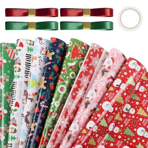 WD&CD包装紙ラッピングペーパーセット厚手大判包み紙可愛いクリスマスギフト包装誕生日バレンタイン母の日卒業式花プレゼントラッピング用品プレゼントテープリボン付...