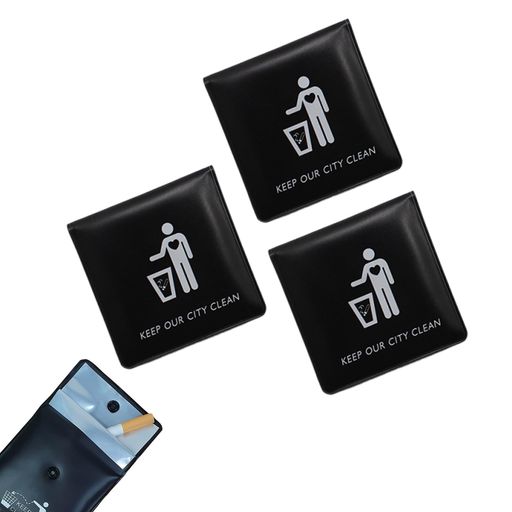 OptiPro携帯灰皿携帯用吸殻入れ携帯はい皿防水防臭耐高温喫煙所屋外小型便利マナーを守る収納ポーチ3枚..