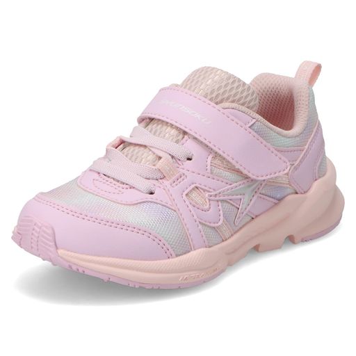 [シュンソク] スニーカー キッズ 女の子 子供靴 幅広 軽量 15~23cm 3E LEC 6120 ライトピンク 17.0 cm 3E