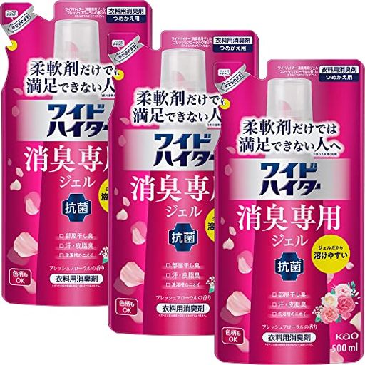 ワイドハイター 【まとめ買い】 消臭専用ジェル フレッシュフローラルの香り 詰替え用500mlx3個