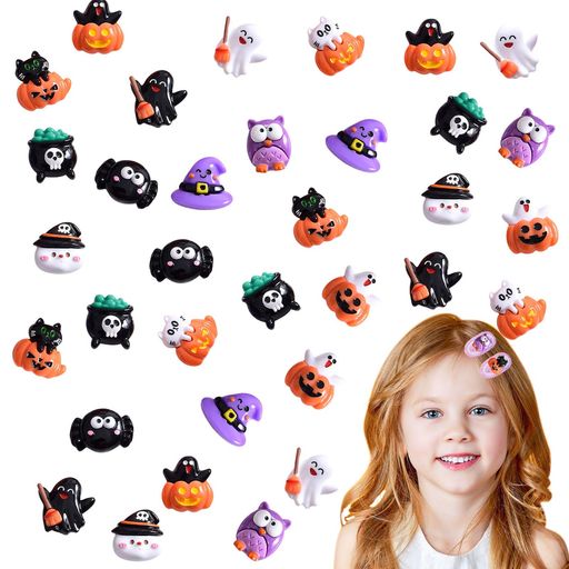 [Umeloeo]ハロウィンデコパーツ30個セット3D立体可愛いかぼちゃおばけ猫コウモリフクロウ蜘蛛クモ幽霊..