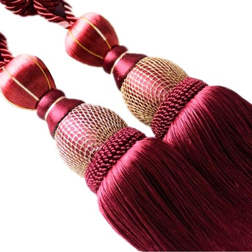 NaturesHomeカーテンタッセルカーテンアクセサリーカーテン留め高級カーテンホルダーカーテンロープ窓装飾ロープタッセル紐締めおしゃれ房掛け2本入り(レッド)...