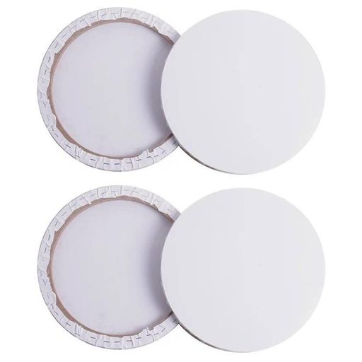 Operitacx2個ストレッチキャンバスラウンド40Cm綿製頑丈なウッドアーティストキャンバスパネル絵画用油彩アクリル水彩対応プレゼントに最適
