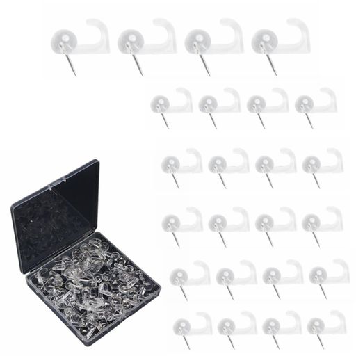 石膏ボードフック画鋲フック石膏ボードピン透明50個セット壁掛けフックニンジャピン壁美人フック壁傷つ..