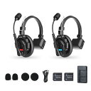 SYNCOXTALKX2ワイヤレスインカムヘッドセットシステム2人対応全二重ワイヤレスインカム3.5mm音声モニタリングAECノイズキャンセルチーム通信20H稼働複数セット組み合わせ可能350M(視距離)伝送…|詳細画像