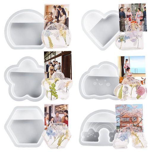 FineInnoシリコンモールドジュエリーラック6個セット標本形名刺ディスプレイホルダーはがき写真展示デ..