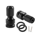 YFFSFDCソケットアダプター1/2’’四角-1/4’’六角軸ソケットアダプタースライドロック式インパクトレンチ用急速に転換ワッシャーとプラグ付き(2本セット...