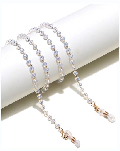 [フォルイ]メガネチェーンオパールビーズおしゃれメガネストラップ老眼鏡ストラップレディース滑り止めメガネ落とし防止