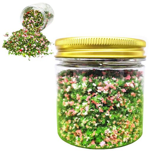 ADOFUNジオラマパウダーミニチュアランドスケープモデルチュアモデルフラワーDIY工作お花畑草原春桜装..