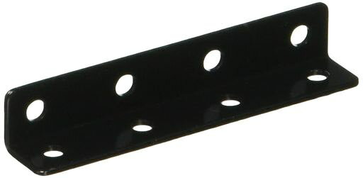 形状:アングルタイプ サイズ:10x10x長さ55x厚み0.8ミリ 穴径:3.2ミリ 入数:1パック:2個入 材質:鉄/アエン黒メッキ