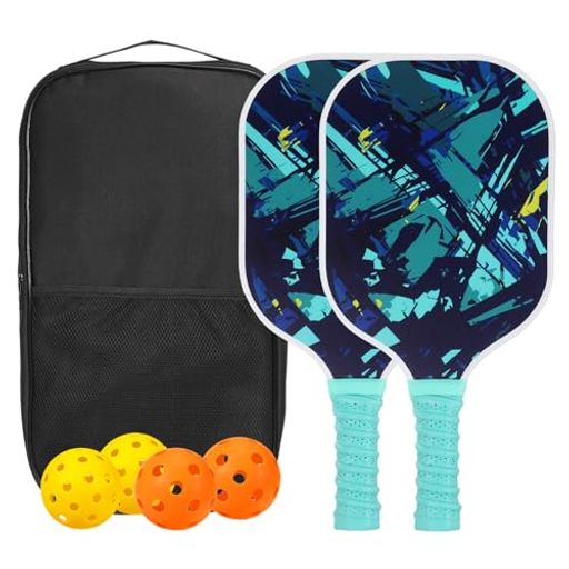 PATIKILピクルボールパドルセットUSAPA承認済みのファイバーグラス表面ピクルボールラケットクッション..