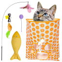 六猫(SIXMEOW)猫おもちゃ、猫トンネル、猫おもちゃ人気、、猫トンネルペット用品、猫のおもちゃセット、猫棒、猫ネズミおもちゃ、猫玩具BOX、猫運動不足解消グ...