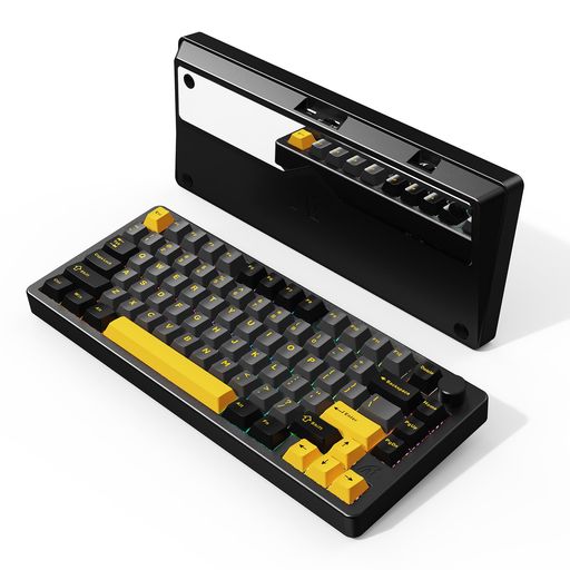 ATTACKSHARKX86ゲーミングキーボードワイヤレスキーボードキーボードBLUETOOTHワイヤレス無線リニアカスタマイズリニア抹茶スイッチガスケットマウントCNCナノオイルスプレー加工アルミニウ…