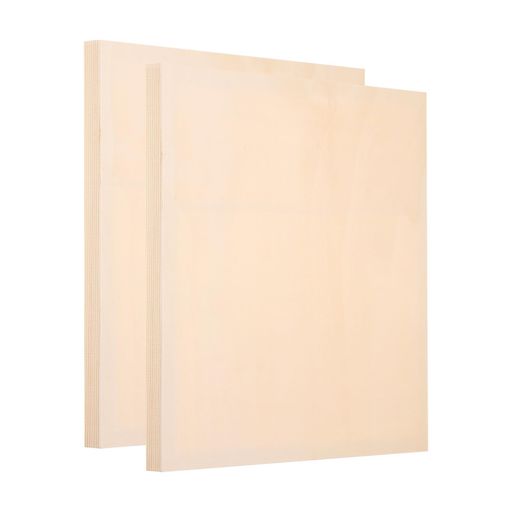 PATIKIL10x10インチの木製パネルボード2個セット未仕上げの木製キャンバスボード四角い空白の深いクレ..