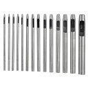 穴あけポンチパンチ穴あけポンチポンチセット14本0.5mm、0.6mm、0.8mm、1mm、1.5mm、2mm、2.5mm、3mm、3.5mm、4mm、4.5m...