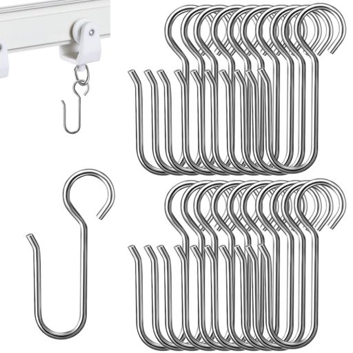 カーテンフック50個セットカーテンレールS字型の小さなカーテンフックフック天井カーテン用フック